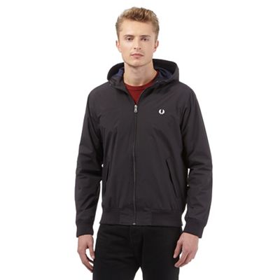 Fred Perry Big and tall black hooded jacket